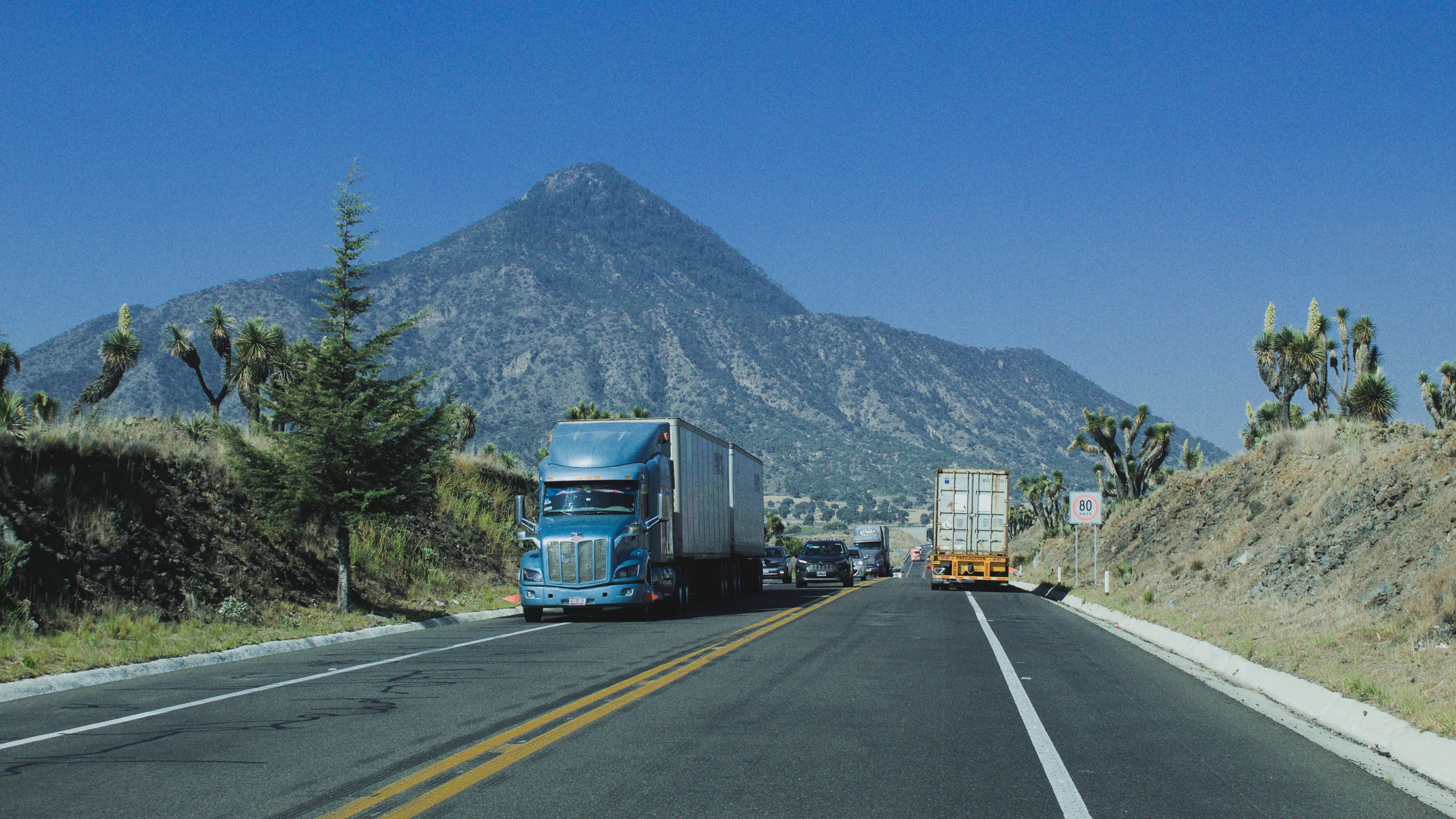 California Truck on a Highway California Truck on a Highway
